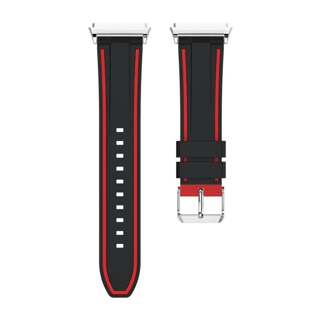 Fitbit Ionic two-tone adjustable silicone sport watchband - Black / Red