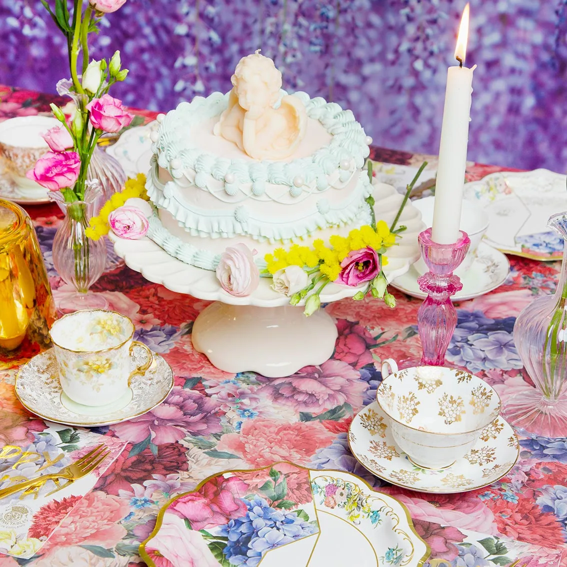 Floral Paper Table Cover