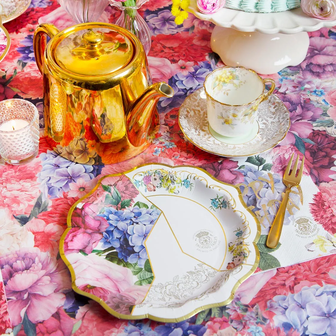 Floral Paper Table Cover