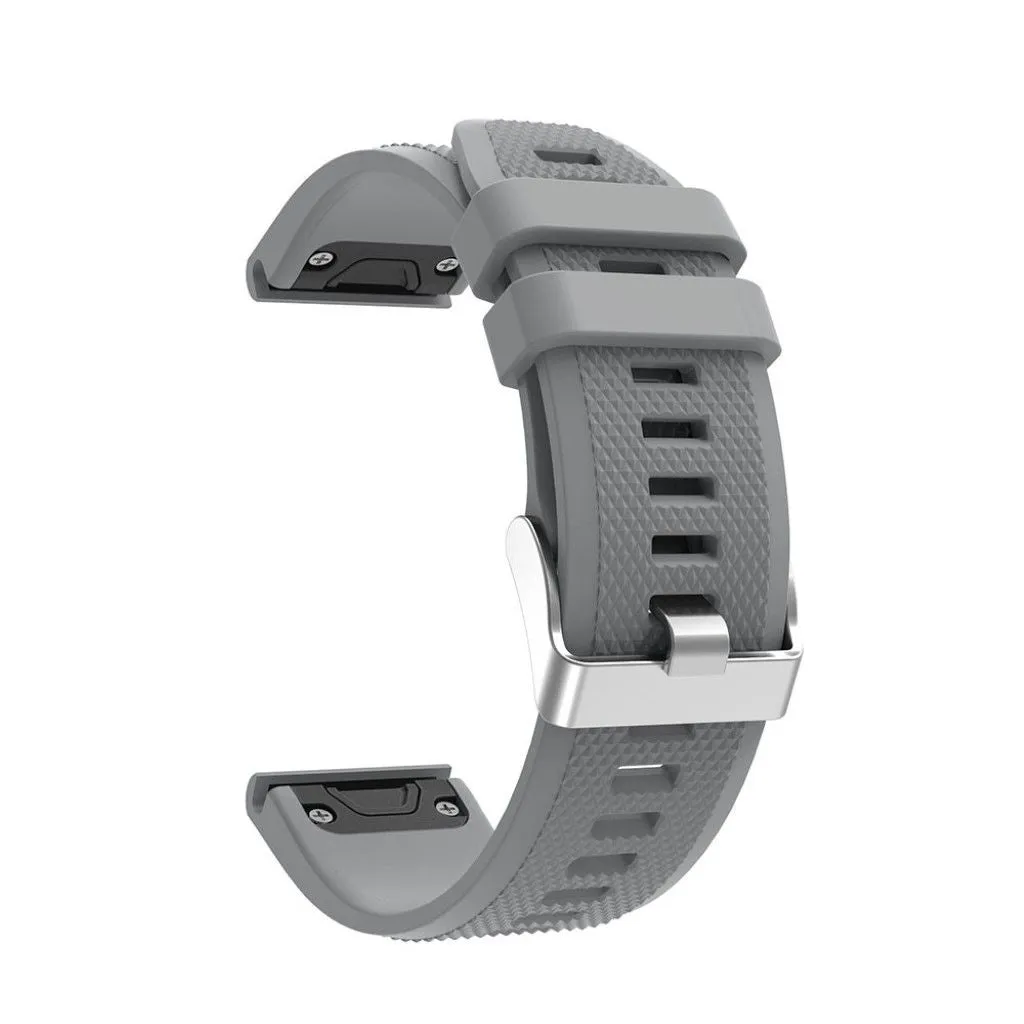 Garmin Forerunner 935 soft rhombus silicone watch strap with buckle - Grey