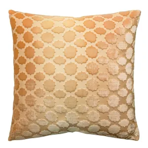 Gold Beige Mod Fretwork Velvet Pillow by Kevin O'Brien Studio