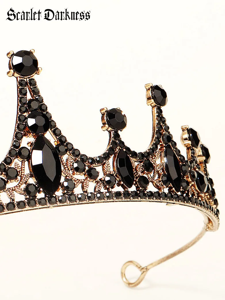 Gothic Crown Black Decorative Headpiece for Queen