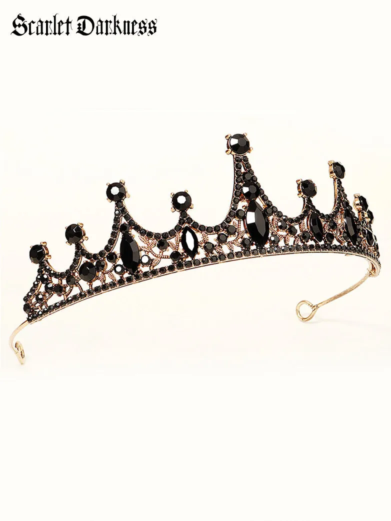 Gothic Crown Black Decorative Headpiece for Queen