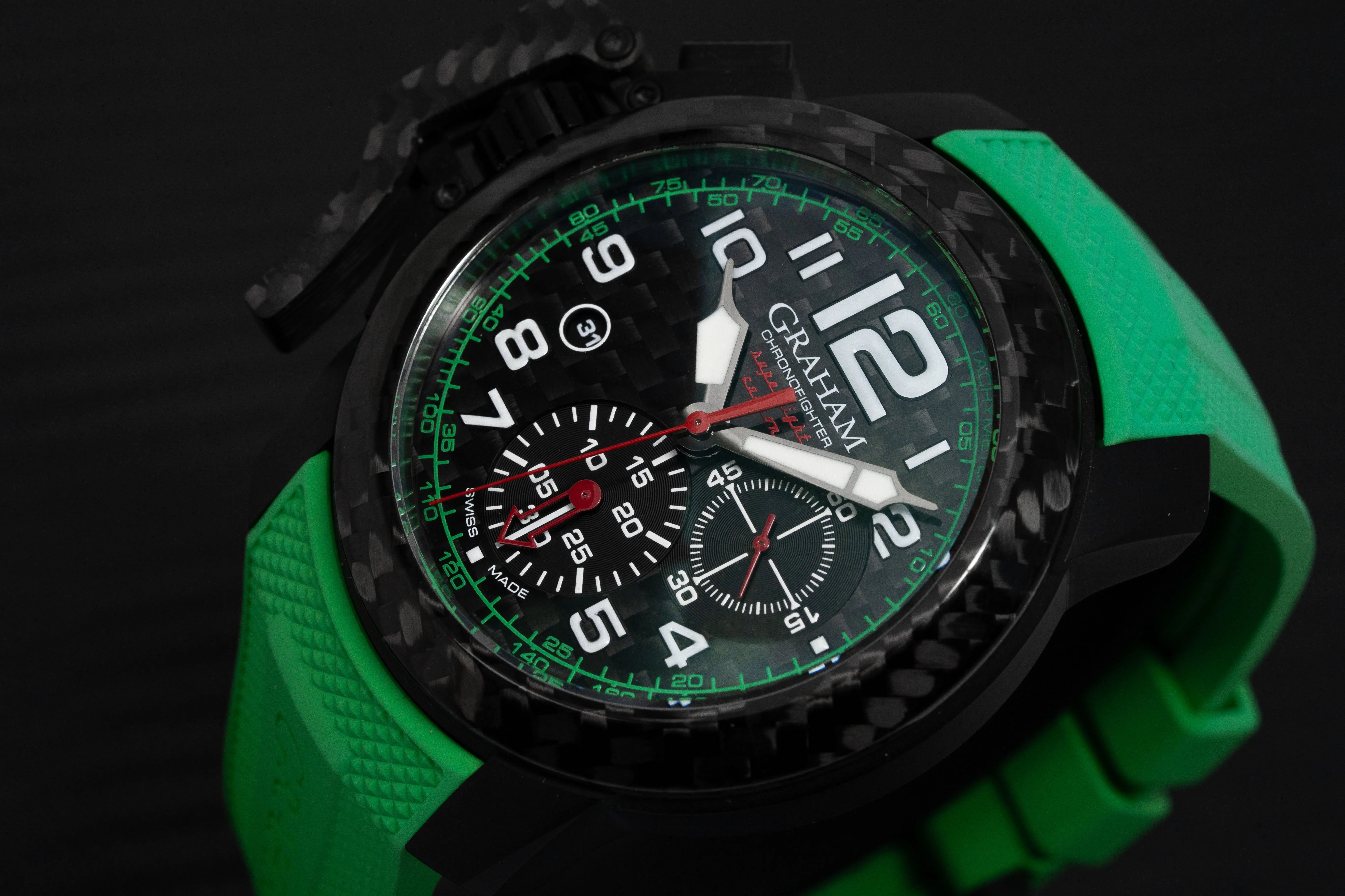 Graham Chronofighter Superlight Green Rubber