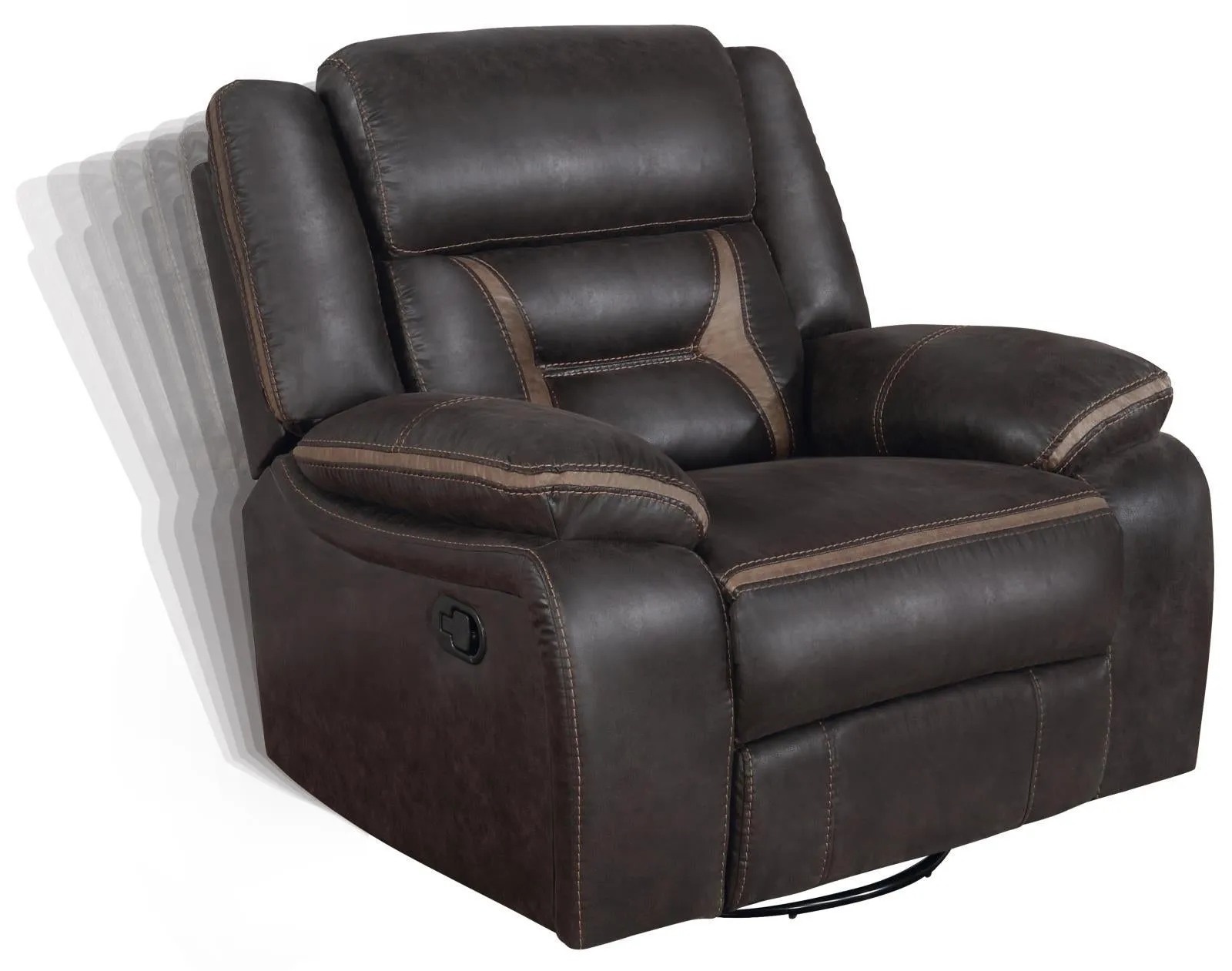 Greer Upholstered Swivel Glider Recliner | Tufted Back Design