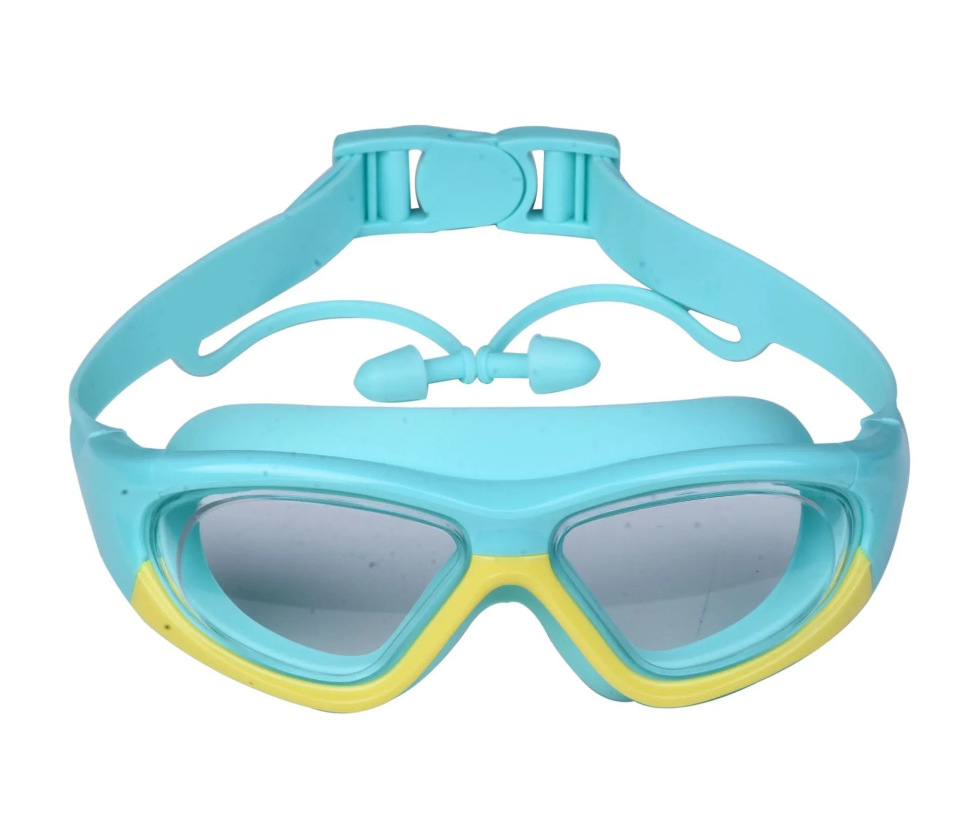 HD Children's Swimming Goggles Boys and Girls Non-Fogging Swimming Glasses Large Frame Goggles Comfortable Silicone One-Piece Earplugs