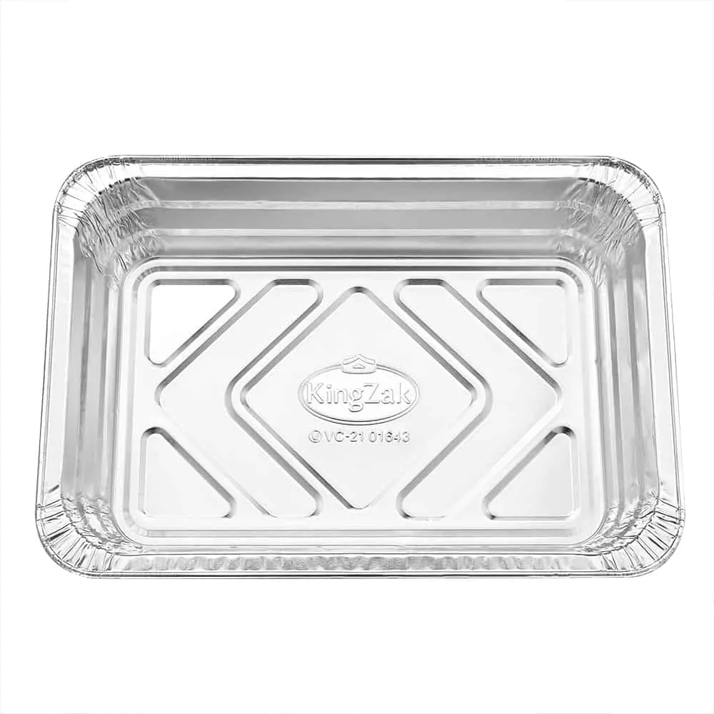 Heavy Duty Aluminum Foil 2.25lb Oblong Pan with Foil Lid 8.75" L X 6.25" W X 1.75" D