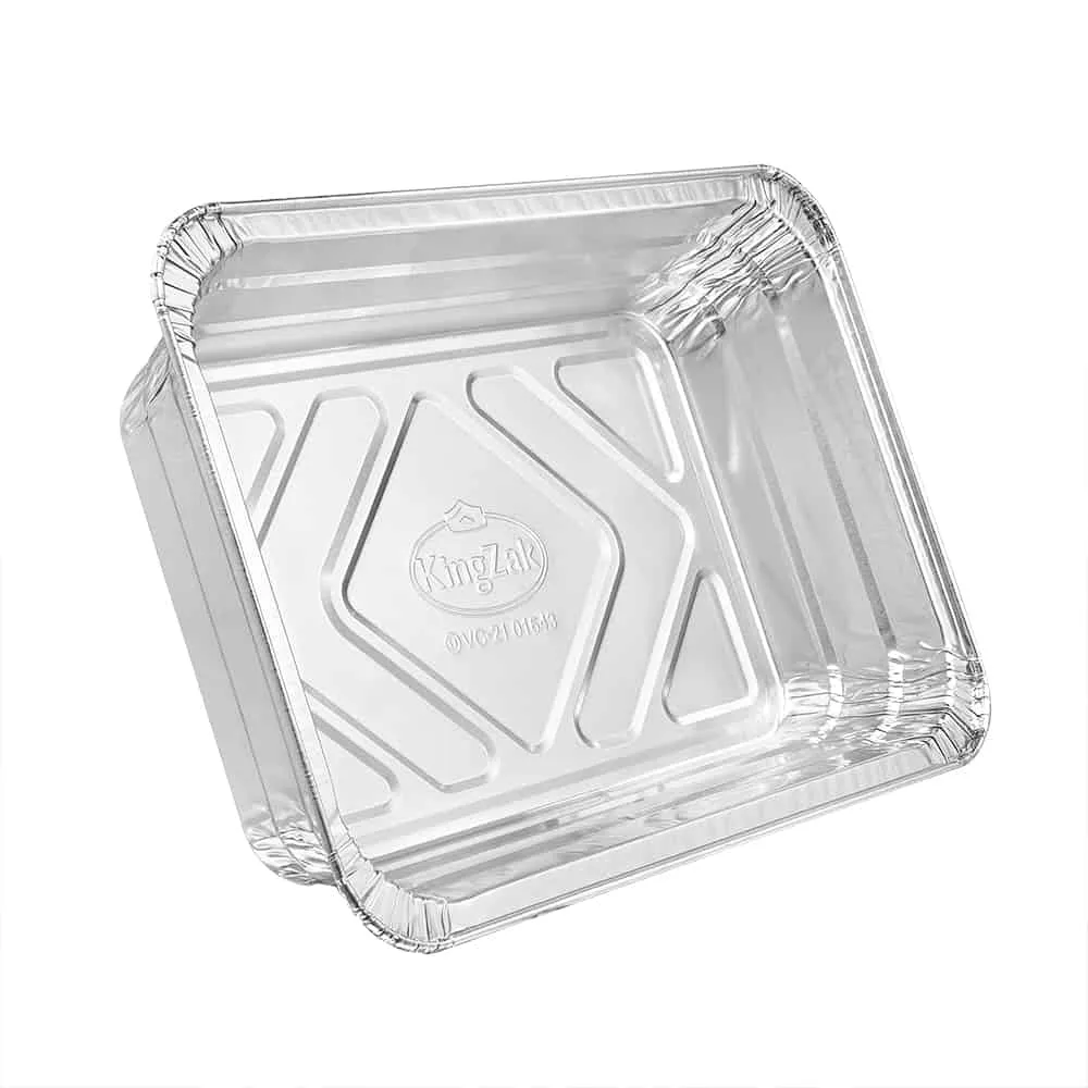 Heavy Duty Aluminum Foil 2.25lb Oblong Pan with Foil Lid 8.75" L X 6.25" W X 1.75" D