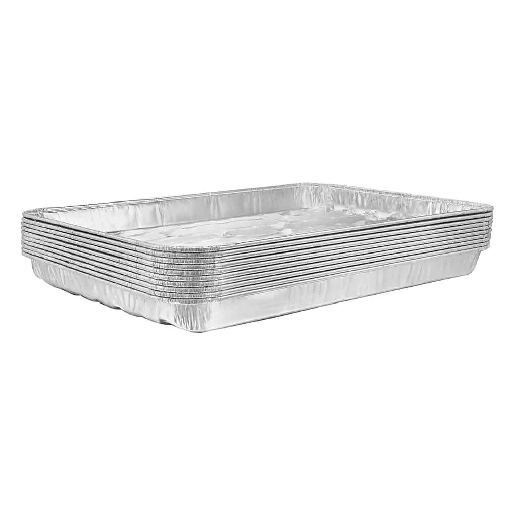 Heavy Duty Aluminum Foil Large Broiler Pan L 13” x W 9” x D 1 1/4” [200 Count]