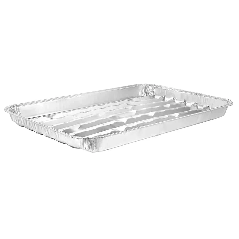 Heavy Duty Aluminum Foil Large Broiler Pan L 13” x W 9” x D 1 1/4” [200 Count]