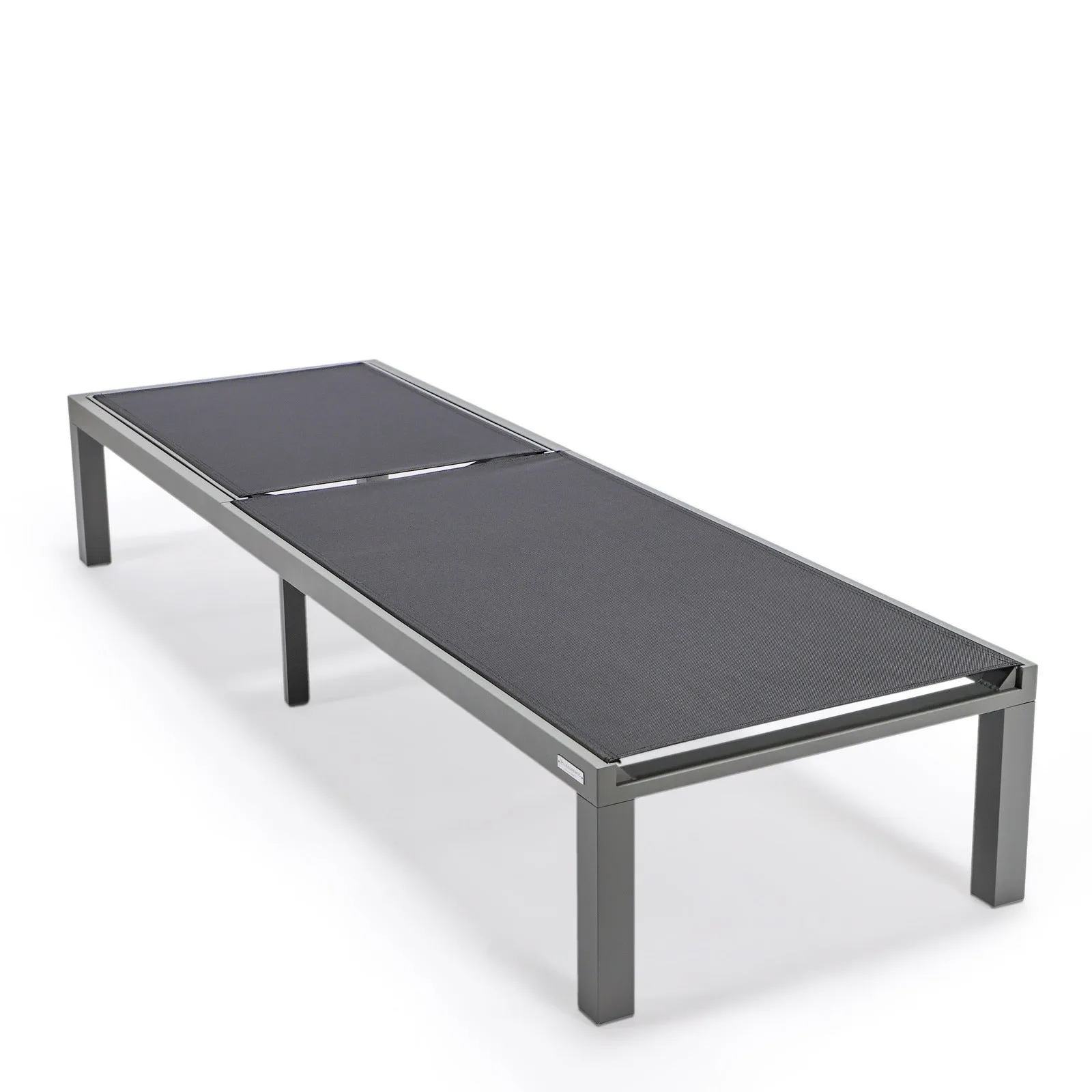 Marlin Patio Chaise Lounge Chair with Grey Aluminum Frame, Set of 2