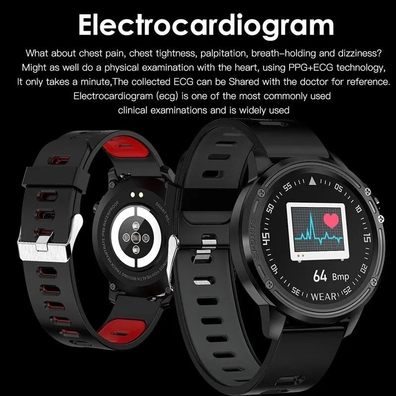 Men Multi-Sports Mode ECG Blood Pressure Heart Rate Smart Watches