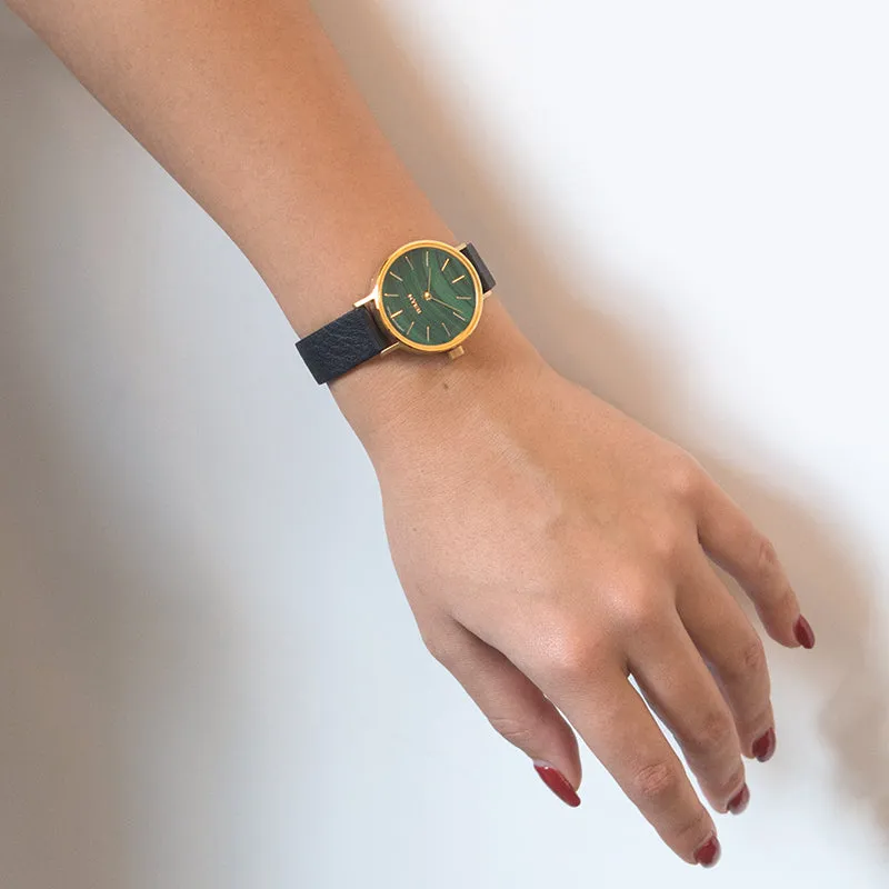 MYKU Malachite Gold 32mm Watch