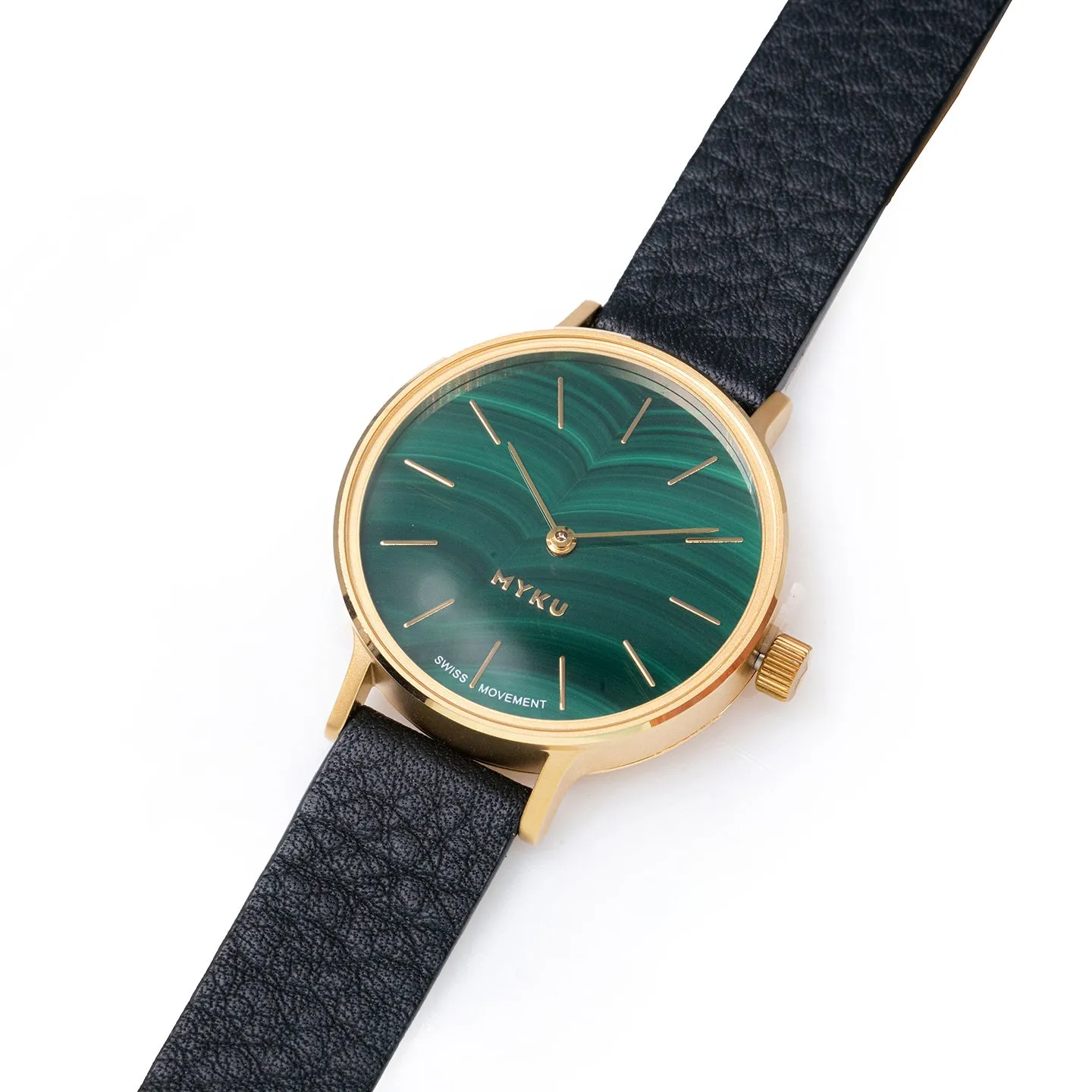 MYKU Malachite Gold 32mm Watch