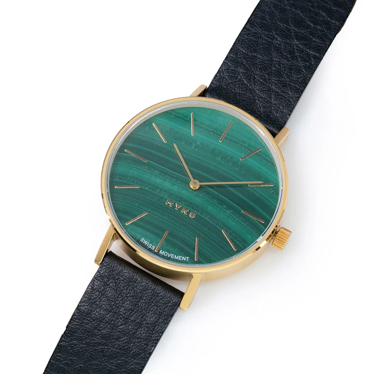 MYKU Malachite Gold 38mm Watch