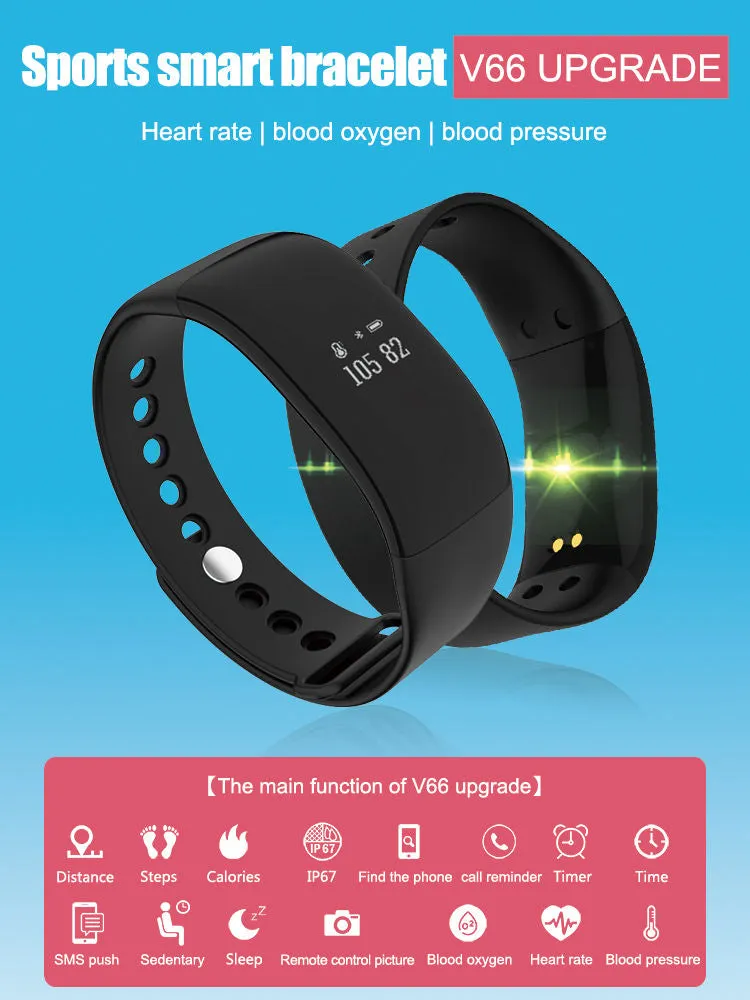 OLED Touch Screen Smart Watch with BP & HR Monitor, Passometer and More