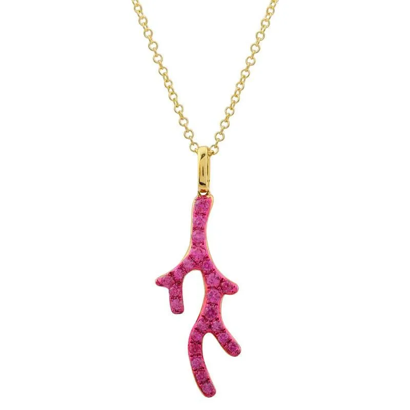 Pink Coral Pendant Necklace