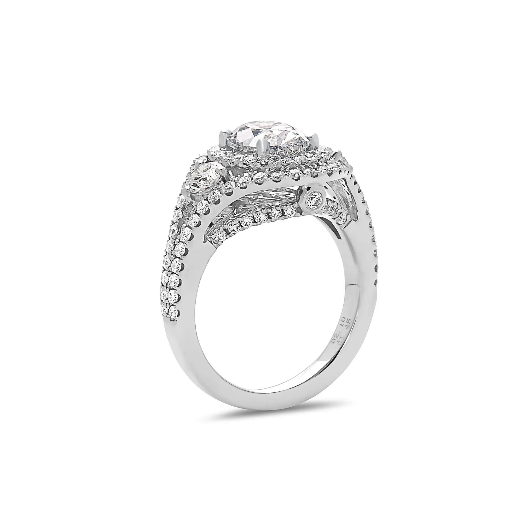 Precious Diamond Double Halo Accented Oval Ring