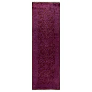 Purple Overdyed Wool Runner - 2' 7" x 8' 4"