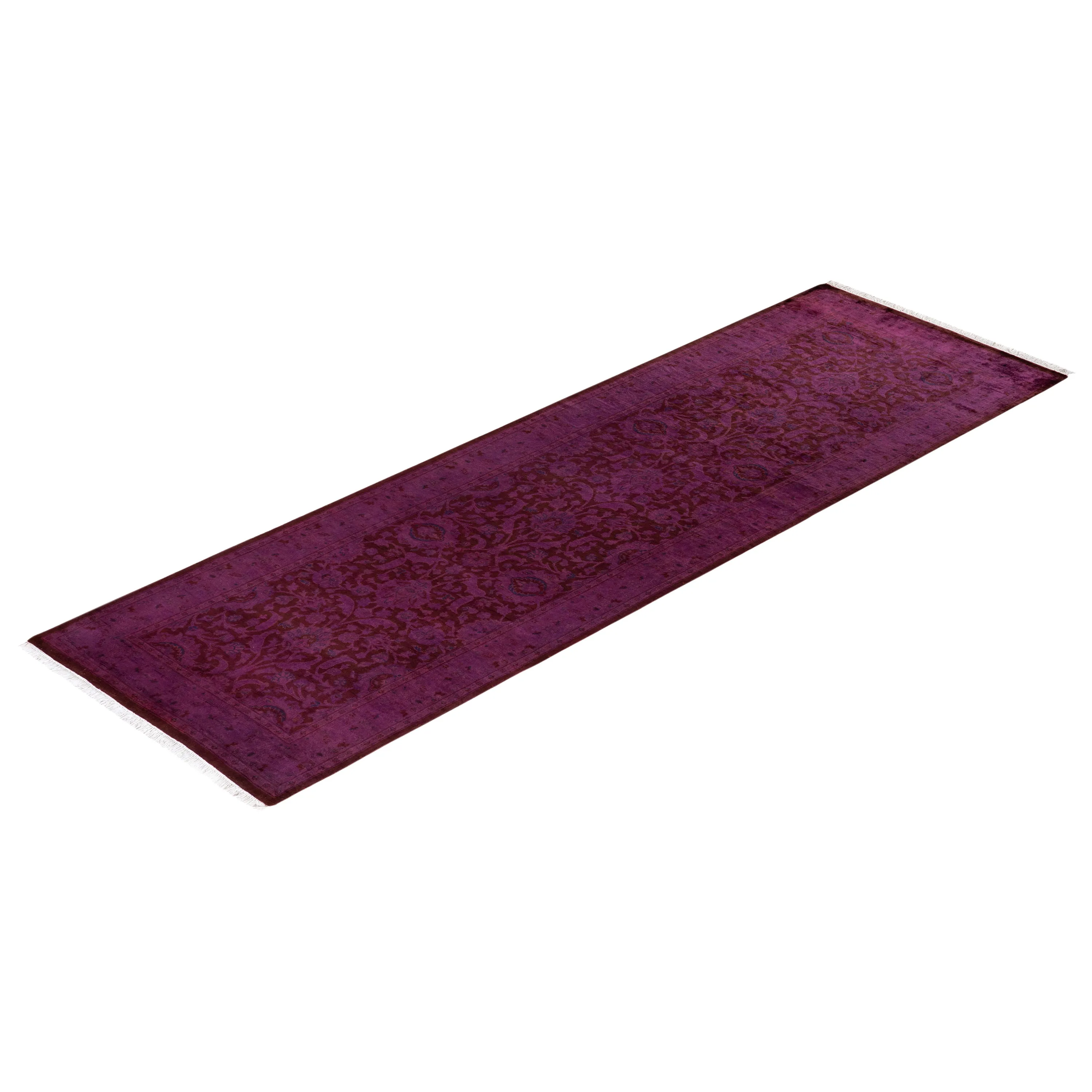 Purple Overdyed Wool Runner - 2' 7" x 8' 4"