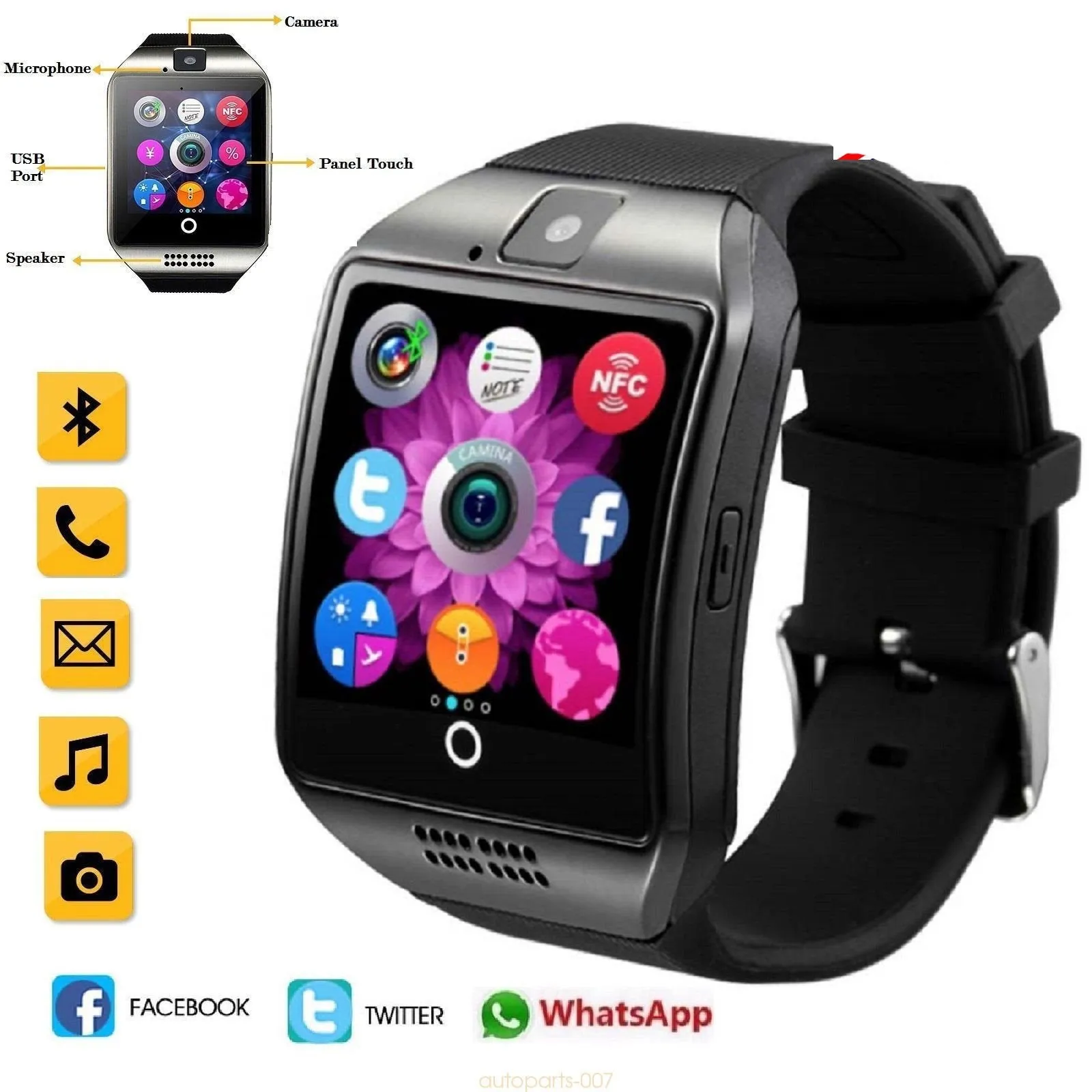 Q18 Bluetooth Smart Wrist Watch with Camera