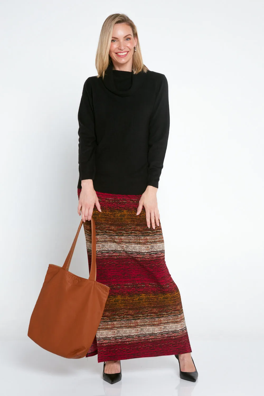 Reversible Shopper Tote & Clutch - Tan/Camel