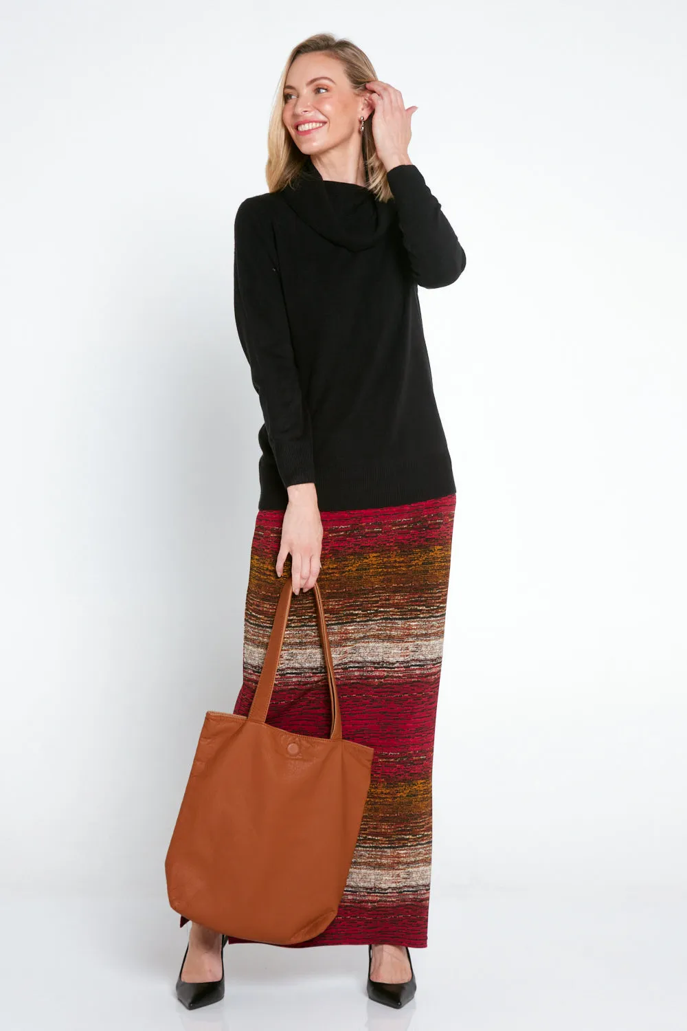 Reversible Shopper Tote & Clutch - Tan/Camel