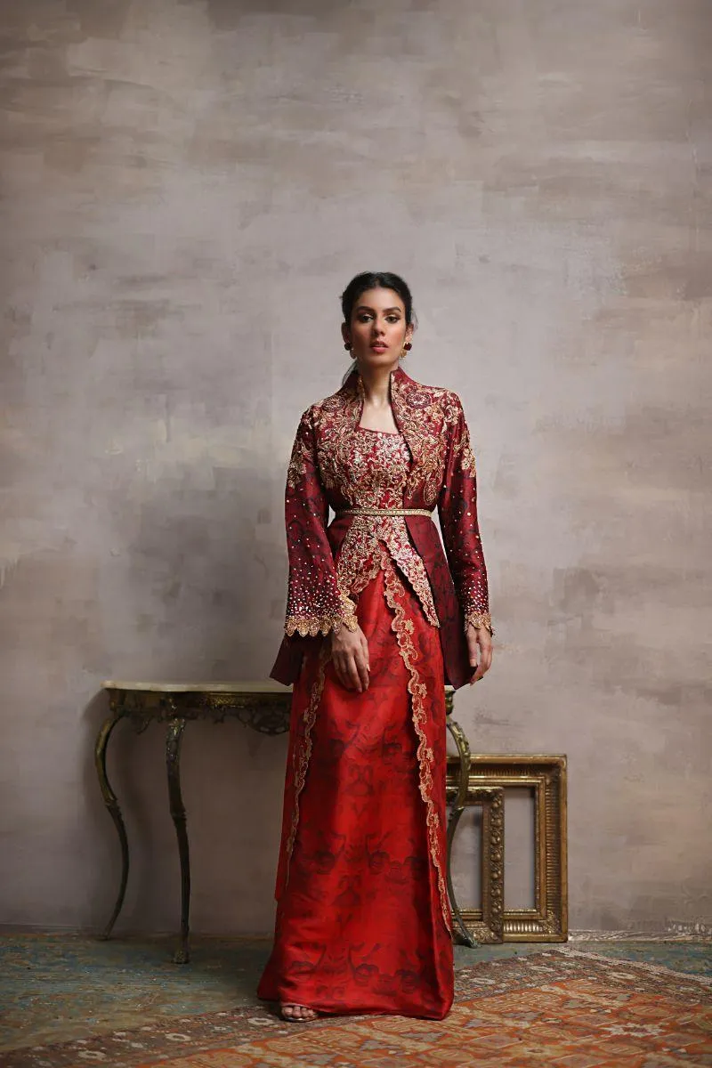 Shamaeel - RR - 06 - Dark Maroon - Sheesha Silk - 3 Piece