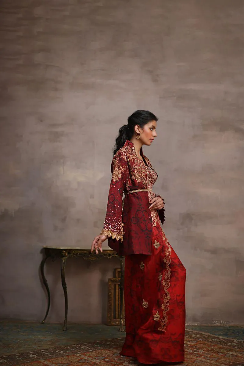 Shamaeel - RR - 06 - Dark Maroon - Sheesha Silk - 3 Piece