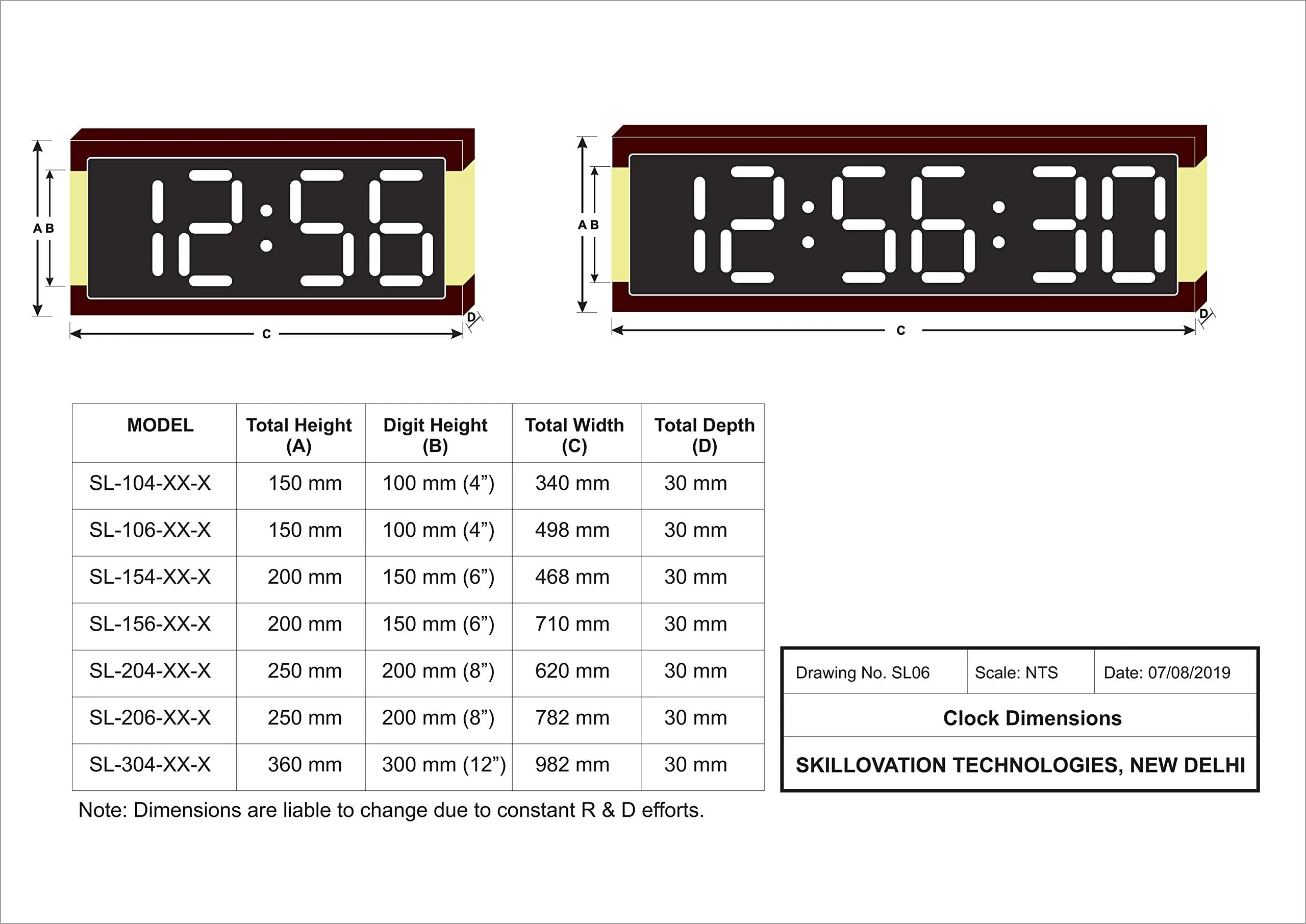 Skylink Metal Abstract Large Digital Wall Clock, Green LED Display, RTC Controlled, 4-Digit, Digit Height 4 inch (Green, 100 mm)