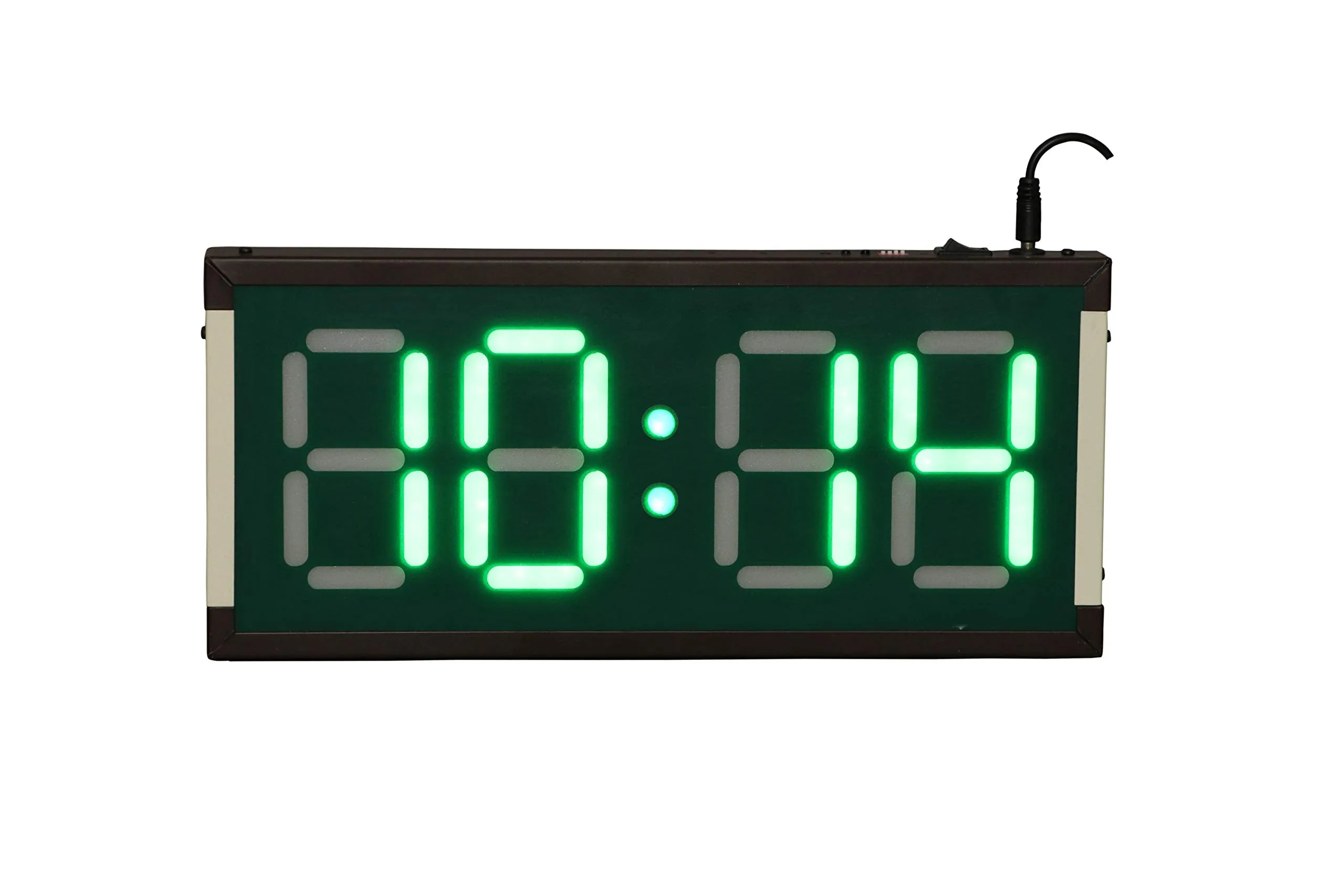 Skylink Metal Abstract Large Digital Wall Clock, Green LED Display, RTC Controlled, 4-Digit, Digit Height 4 inch (Green, 100 mm)