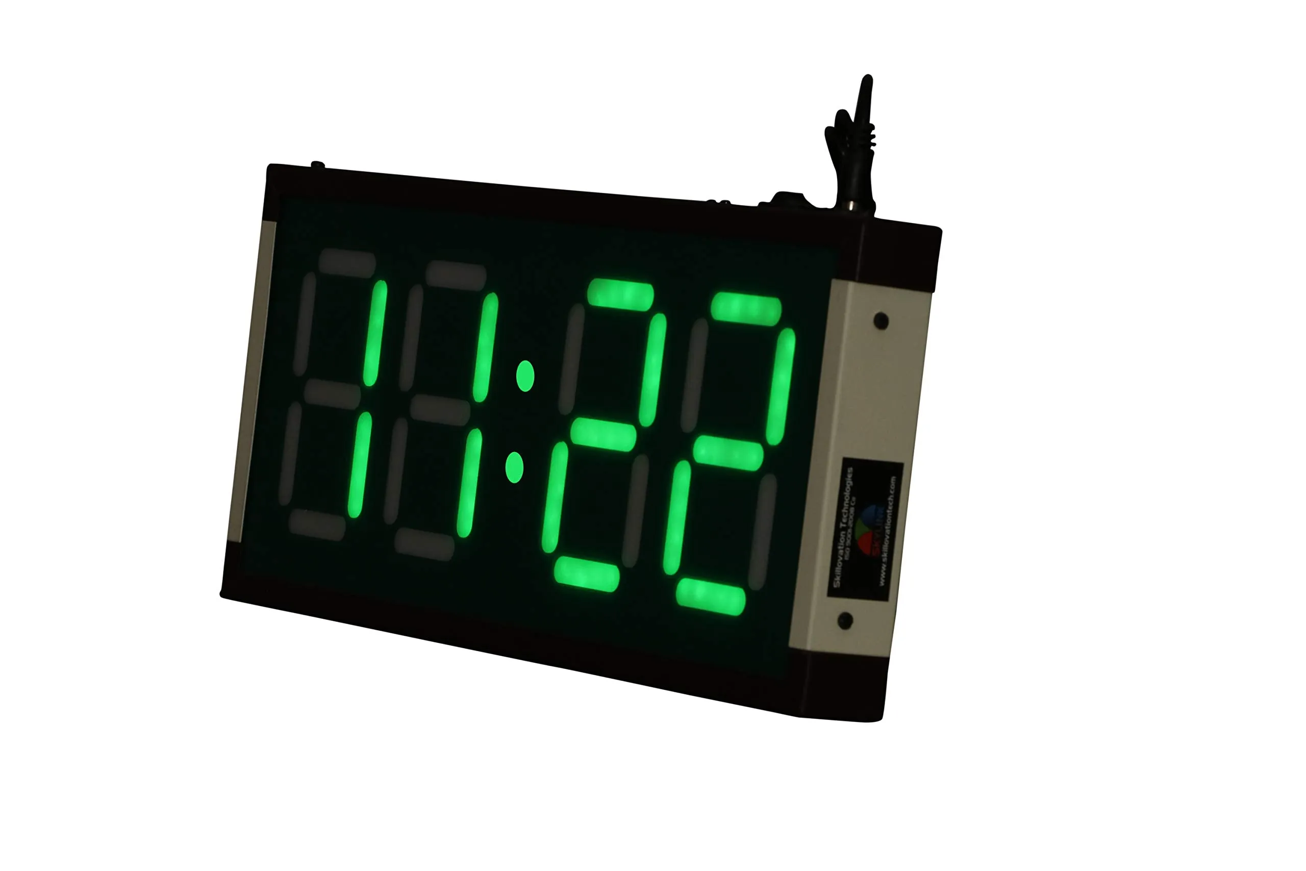 Skylink Metal Abstract Large Digital Wall Clock, Green LED Display, RTC Controlled, 4-Digit, Digit Height 4 inch (Green, 100 mm)