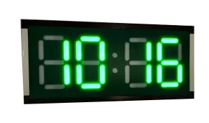 Skylink Metal Abstract Large Digital Wall Clock, Green LED Display, RTC Controlled, 4-Digit, Digit Height 4 inch (Green, 100 mm)