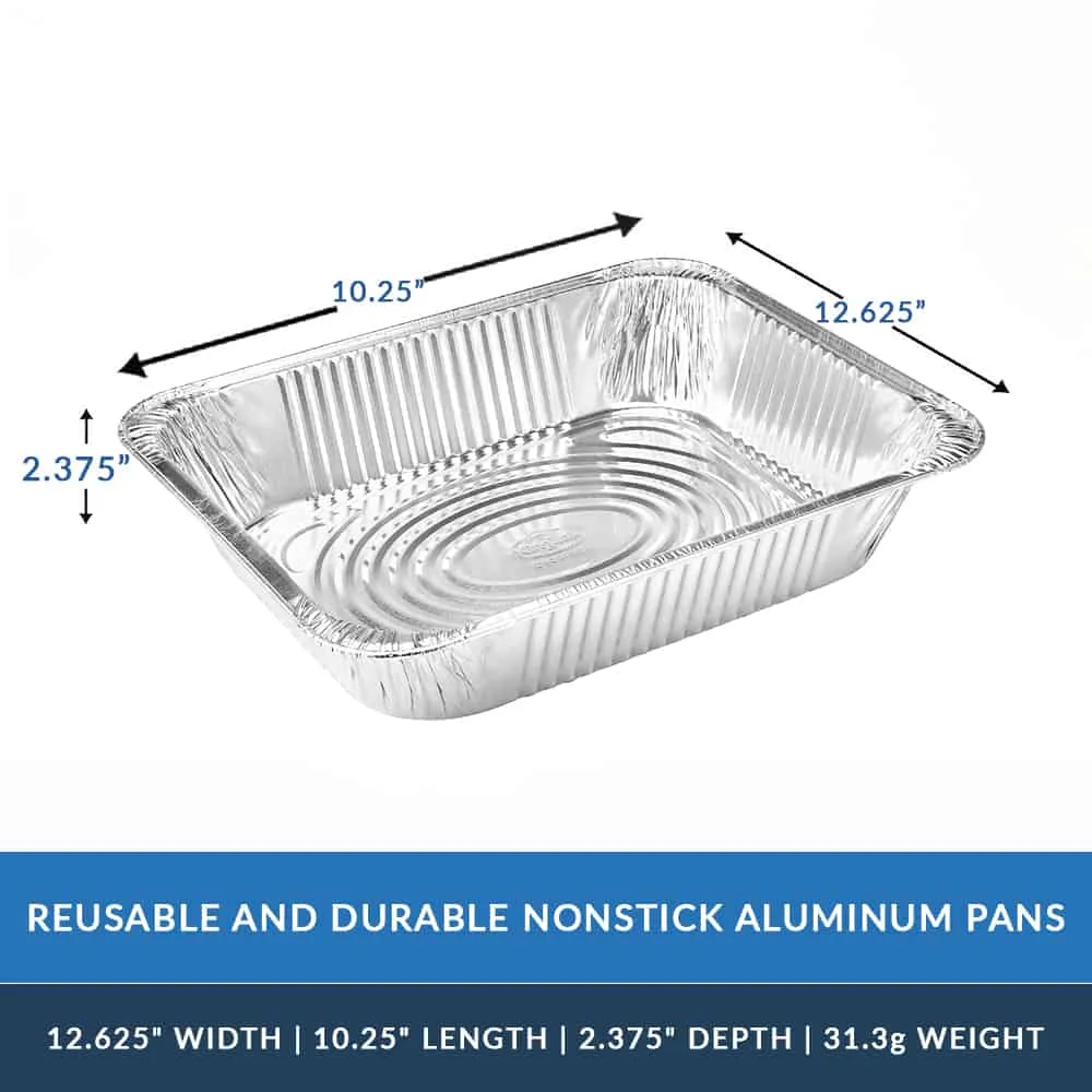 Standard Half Size Foil Steam Table Pans 9X13 [Lid Options Available]