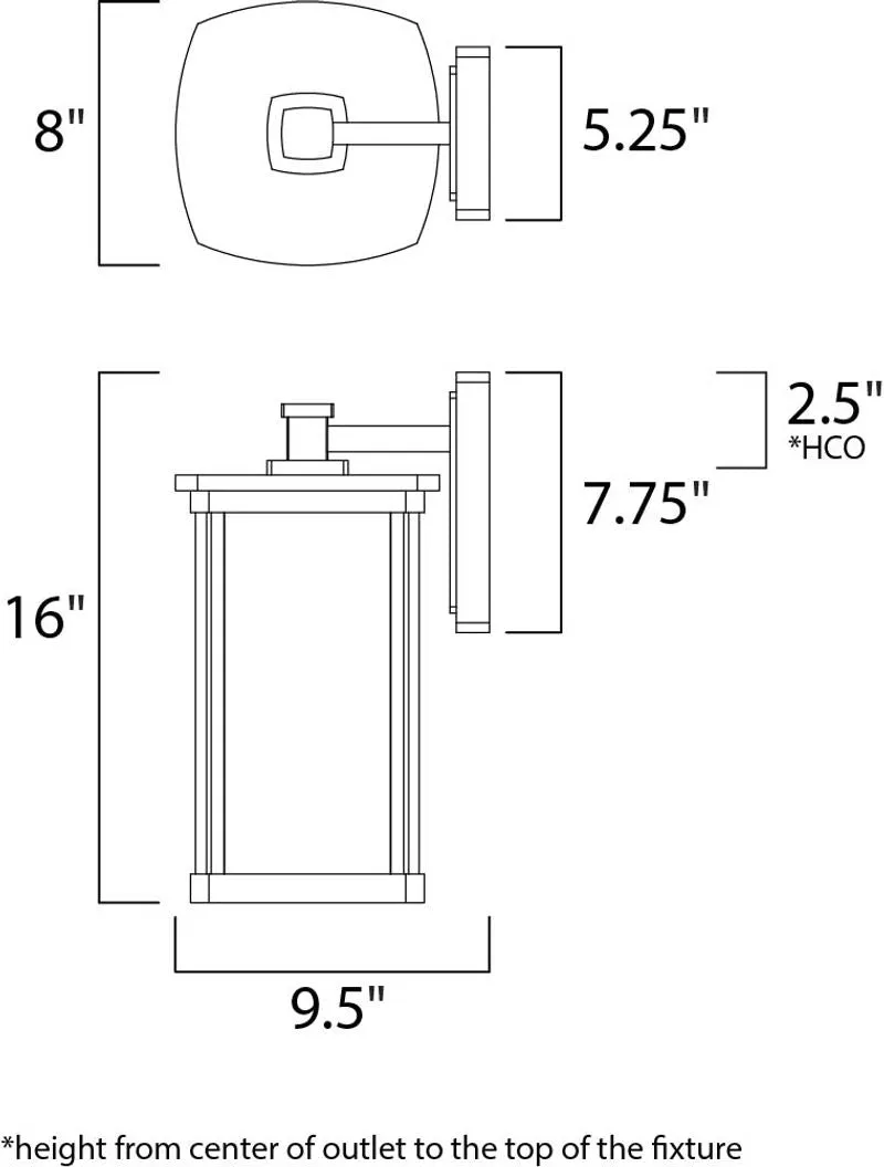 Terrace 8" Single Light Outdoor Wall Sconce in Bronze with Clear Glass Finish