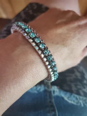 Three Color Crystal Glamor Bangle