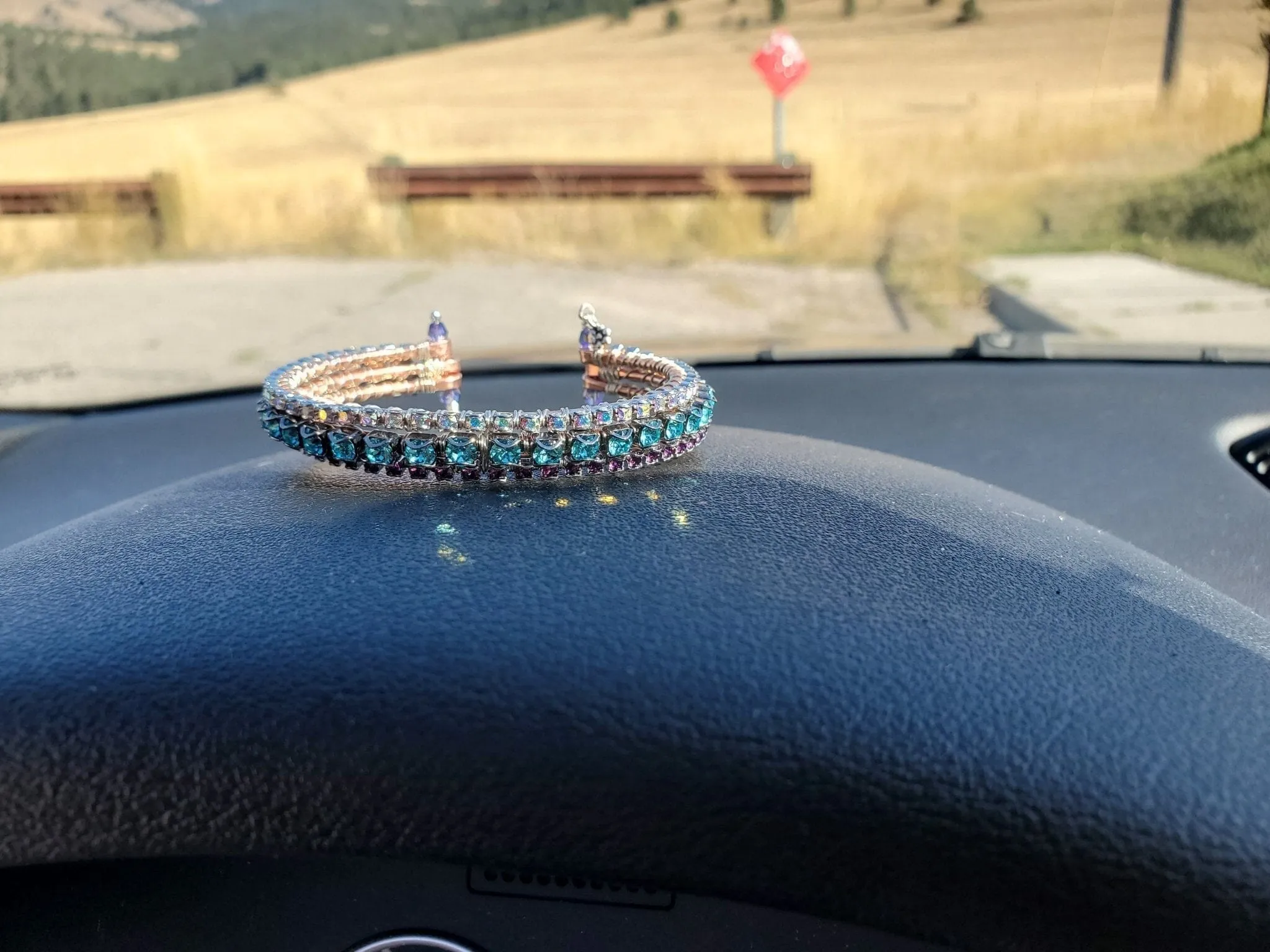 Three Color Crystal Glamor Bangle