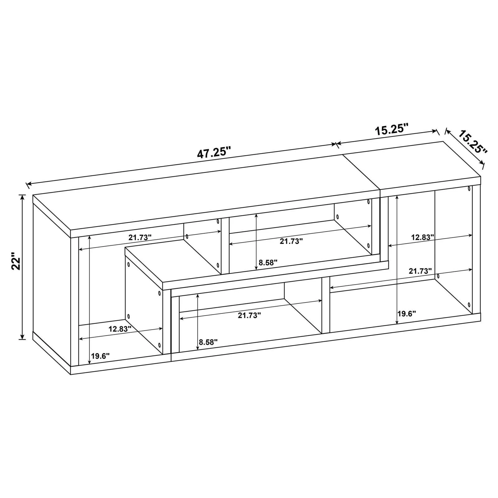 Velma Convertible TV Console and Bookcase White