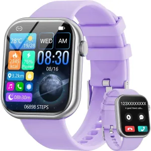 Women'S Smart Watch 1.85 Inches, with Answer/Make Calls/Message Reminders Function, with Activity Fitness Tracker Pedometer, Suitable for Android Iphone Devices (Purple)