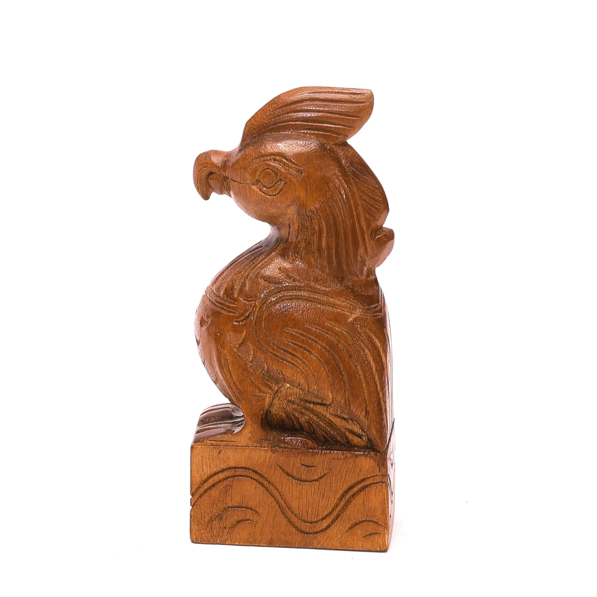 Wooden Intricate Carved Bird Self Standing Decor