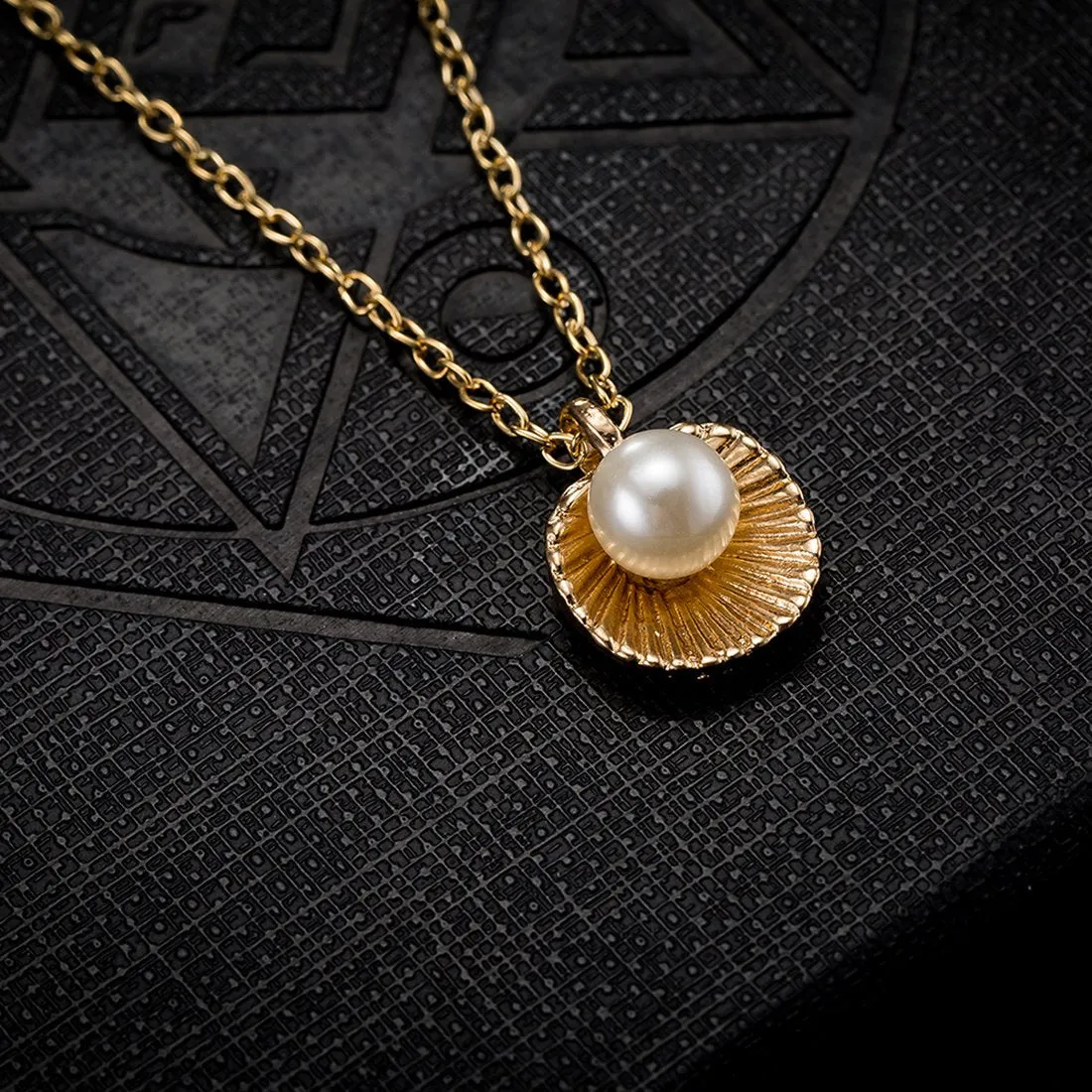 Yellow Chimes Pendant for Woemn Pearl Studded Rose Gold Plated Chain Pendant for Girls and Women