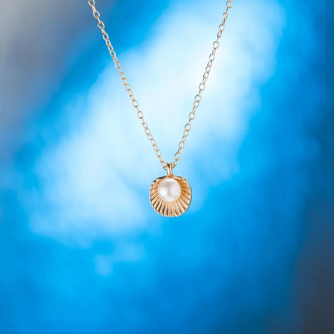 Yellow Chimes Pendant for Woemn Pearl Studded Rose Gold Plated Chain Pendant for Girls and Women